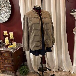 Women's Taupe Military-Style Jacket
